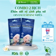 Combo of 2 packs [20 SHEETS] OINANI intimate hygiene wet wipes for cleaning, antibacterial with CHG 