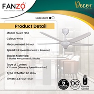 FANZO Fan FANZO FZ56 FZ42 5 Blades 24 Speed DC Motor With Remote Control Ceiling Fan Kipas Siling