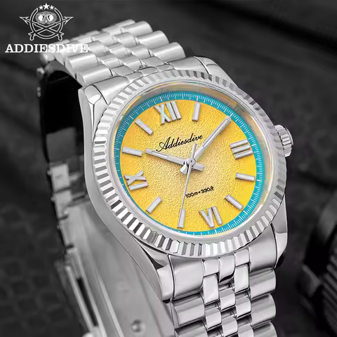 ADDIESDIVE Woman Quartz Watches AD2535 Japan VH31 Sapphire Glass Wristwatch Stainless Steel 100m Wat