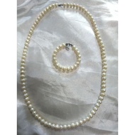 Rantai Leher Mutiara Air Tawar Original (Freshwater pearl)Pelbagai Size Dari Sabah