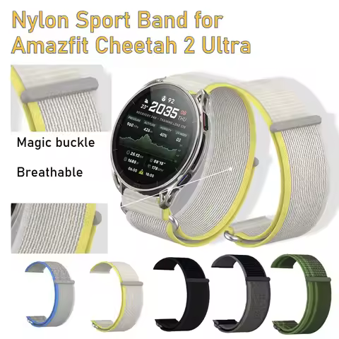 22mm Nylon Watch Strap for Amazfit Cheetah 2 Ultra Quick Release Breathable Nylon Replacement Band f