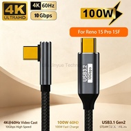 LIKAIYUE USB C Type C to USB3.2 100W 5A QC 3.0 Fast Charging Cable Gen2 10Gbps 4K Cable PD For Oppo 