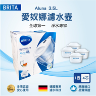 【BRITA】愛奴娜Aluna XL濾水壺3.5L+全效濾芯4入(白色)