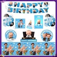 BOSS BABY Banner Balloon Set BOSS BABY Themed Birthday Tableware BOSS BABY Birthday Party for Boys