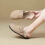 Quality Women's Shoes Flat Birkenstock Shoes Women Spring Autumn Fashion Baotou Half Slippers Outer 