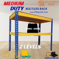 🔥WAREHOUSE SALES🔥 🚚FAST DELIVERY🚚 2 Level BOLTLESS Rak Besi/RAK QUALI/Multipurpose Rack 45-75(H)X30-