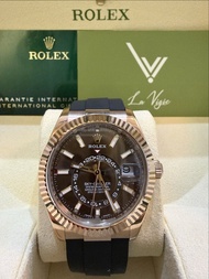 (Sold) 2021年 勞力士 Rolex 326235 玫瑰金朱古力膠帶 Sky Dweller 天行者