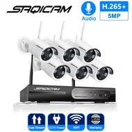 Saqicam 10CH 5MP HD Wireless CCTV Package Set Kit 6PCS 3MP/5MP HD WiFi Outdoor Waterproof Camera Mob