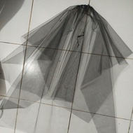 Black tulle veil black veil Halloween bride