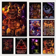 F-Five N-Nights At Freddy's Characters Portraits Poster Popular Cartoon Game Canvas Painting Wall Ar