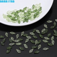 BARR1YRB Green Acrylic Leaf Beads, Leaf Shape Transparent Green Transparent Leaf Shape Beads, Acryli