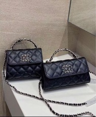 Chanel - 牛皮黑金鏈條包 23p