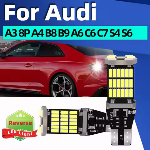 2x W16W T15 921 LED Reverse Light 6000K CANBUS Car Rear Backup Lamp For Audi A3 8P A4 B8 B9 A6 C6 C7