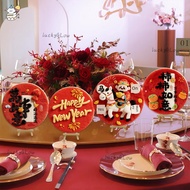 happy new year 2026 decorations happy new year banner Chinese New Year Dining Table Plate 5D Decorat