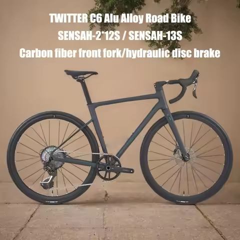 TWITTER C6 Aluminum Alloy Road Bike Hydraulic Disc Brake Road Racing Bicicleta SENSAH 24S Carbon Fib