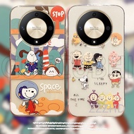 New Casing Honor X9b X9a X6a X8a X7a X8 X7 5G 2023 Funny Cartoon Lazy Snoopy Friends Pattern Soft Silicone Transparent Phone Casing Honor X9b 5G Cover Case