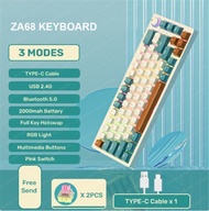 Zifriend ZA68 Pro Wireless Mechanical Keyboard 65% RGB Light Hot Swappable Custom Keyboard With Knob