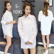 Women Spring Autumn Plus Size White Shirt Korean Style Loose Blouse Putih Labuh Murah Long Sleeve Blause Wanita Baju Kemeja Perempuan