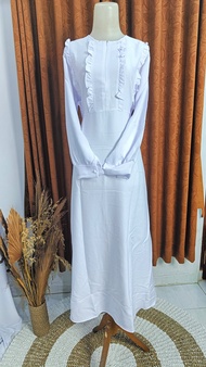 Others Gamis Putih Remaja Kekinian Baju Muslim Wanita Polos Dress Muslimah Terbaru Gamis Syari Murah