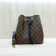 LV原花黑色邊Neo Neo束口水桶包MM M44020