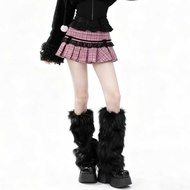 Y2K Fur Socks - Warm Pile, Medium Length Tube, Perfect for Autumn/Winter and Snow Boots