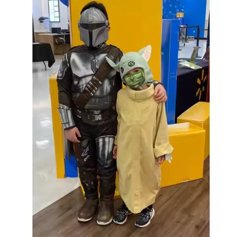 Cosplay Hot Baby Boys Girls Y-Yoda-Robe Cosplay Costume Y-Yoda-Grugo Children Coverall Christmas Hal