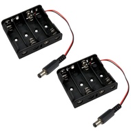 Yocimango-6V 4xAA Battery Holder Case with DC 5.5x2.1 Connector Battery Holder with DC Plug 4*AA Pow