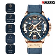 CURREN 8329 Quartz Waterproof Wristwatch For Men, Leather Band Watch For Business, Gifting