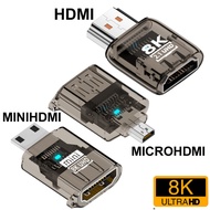 HDMI To Mini Micro HDMI 8k HUD HDTV 2.1 Standard Adapter Converter Male To Female Converter For HDTV