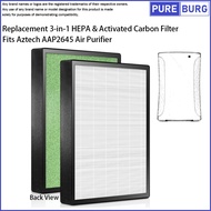 Fits Aztech AAP2645 Air Purifier Replacement 3-in-1 HEPA &amp; Activated Carbon Filter