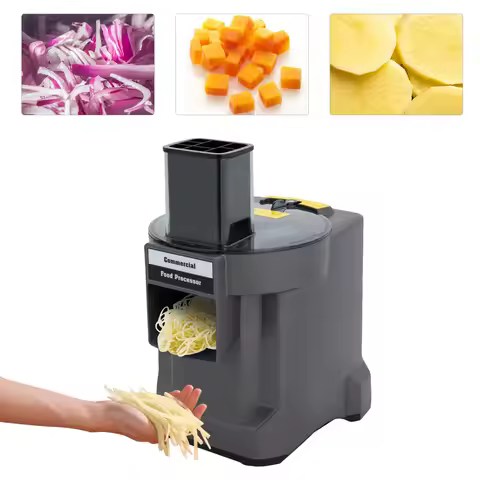 Commercial Vegetable Processor, 3-in-1 Vegetable Slicer Shredder Dicer, Electric Food Processor with
