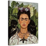 Frida Kahlo Wall Art Painting,Canvas Print Frida Kahlo Portrait Poster Picutre Stretched and Framed 