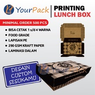 Lunch Box Take Away Box Paper Custom Print - Size S