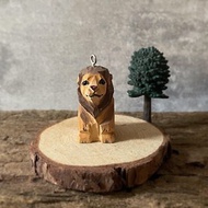 森林動物 | 獅子 手工木雕鑰匙圈/吊飾/掛繩/麂皮項鍊吊繩