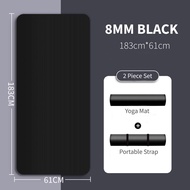 Yoga Mat EXTRA THICK 8MM NBR FREE STRAP Non-Slip Mat PACKAGE Aerobic Home Workout GYM Fitness Exerci