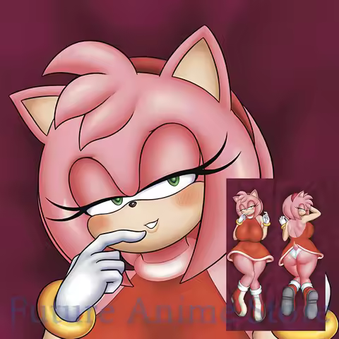 Dakimakura Amy Rose Anime Double-sided Print Life-size Body Pillow Cover