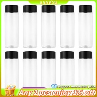 10Pcs 400Ml/13.5Oz Plastic Juice Bottle Transparent Coarse Cereals Storage Container Beverage Bottle