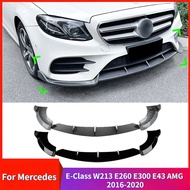 Front Bumper Splitter Lip For Mercedes E-Class W213 E260 E300 E43 AMG 2016-2020 Diffuser Body Kit Sp