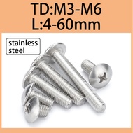 304 stainless steel screw cross round head screw round head screw large flat head screw bolt M2M3MM5M6
