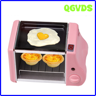 QGVDS เครื่องทำขนมปังอเนกประสงค์ขนาดเล็ก,เครื่องปิ้งขนมปังย่างทำขนมเบเกอรี่ไฟฟ้าเตาอบย่างของเล่นจิ๋วไข่เจียวกระทะทอดอาหารเช้า