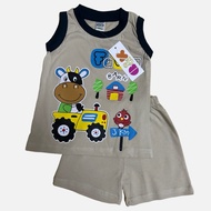 Q&KBaby Boy Set 0-36 Month  Kanak2 Baju Singlet &Seluar Pendek Set New Born hinga 3Tahun.