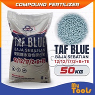 (FULL BAG) Mytools 50kg TAF BLUE Compound Fertilizer 12/12/17/2+B+TE | Baja Sebatian