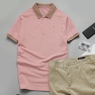 Men's Polo Pink Sleeve Shirt with light brown GAPAZI Fashion