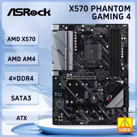 X570 Motherboard ASROCK X570 PHANTOM GAMING 4 AM4 4×DDR4 128GB PCI-E 4.0 ATX For Ryzen 5600 4600G PR