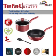 Tefal So Chef 4 piece Non Stick Cookware Set G135S4 Induction Pan Pot Kuali Periuk Belanga Fry Frypa