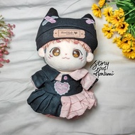 RUMI SET - DOLL CLOTHES 20 CM SET CLOTHES SKIRT TOP HAT VEST SHOES KPOP COTTON