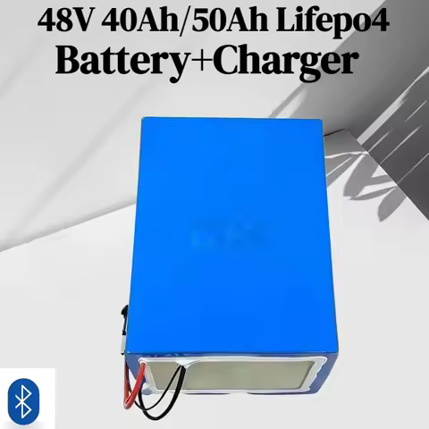 48V 40/50Ah LiFePO₄ Battery (16S) w/Bluetooth BMS & APP Monitoring + 5A Charger | 2000W for Scooters