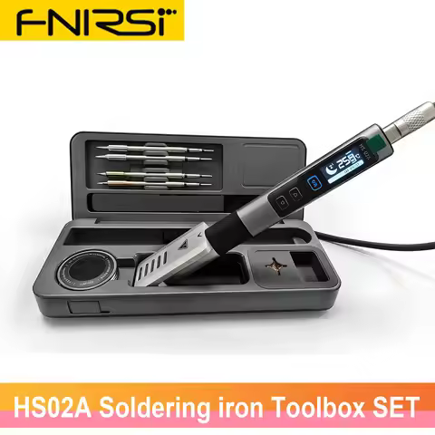 FNIRSI HS02A Soldering Iron Adjustable Temperature 100~450 Toolbox Welding Repair Tool Set Paired T2