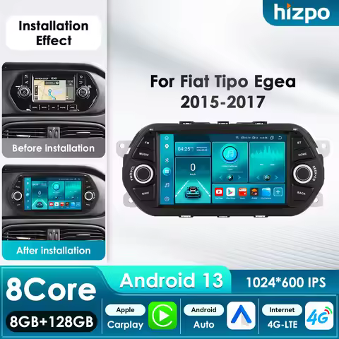 Hizpo 8Core DSP Car Multimedia Player for Fiat Tipo Egea 2015 2016 2017 RDS GPS BT 4G-LTE WiFi AI In