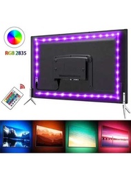 1套usb供電可diy Led電視背光,60leds/m Rgb Led燈帶,1-5m長,紅/綠/藍三色,可用於裝飾桌面/電視/衣櫥/臥室